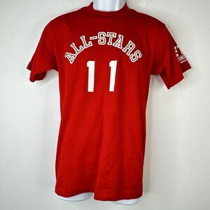 Vtg All Stars #11 East TN Sports Maryville TN Graph Tee Red Single Stitch Med